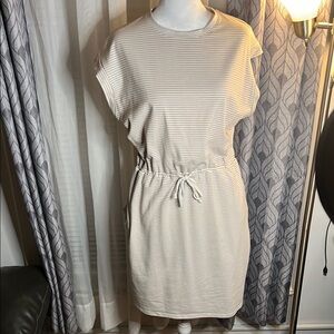 a new day Beige Striped Midi Dress